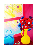 Blue Handbag in Window Original Acrylic Painting- Limited Edition Fine Art