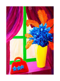 Red Handbag in Window Original Acrylic Painting- Limited Edition Fine Art