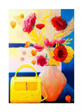 Yellow Handbag in Window Original Acrylic Painting— Limited Edition Fine Art