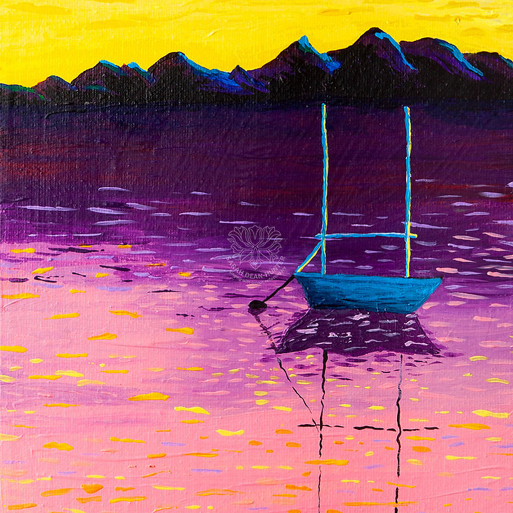 Sleeping Arisaig Boat Original Acrylic Painting-Limited Edition Fine Art