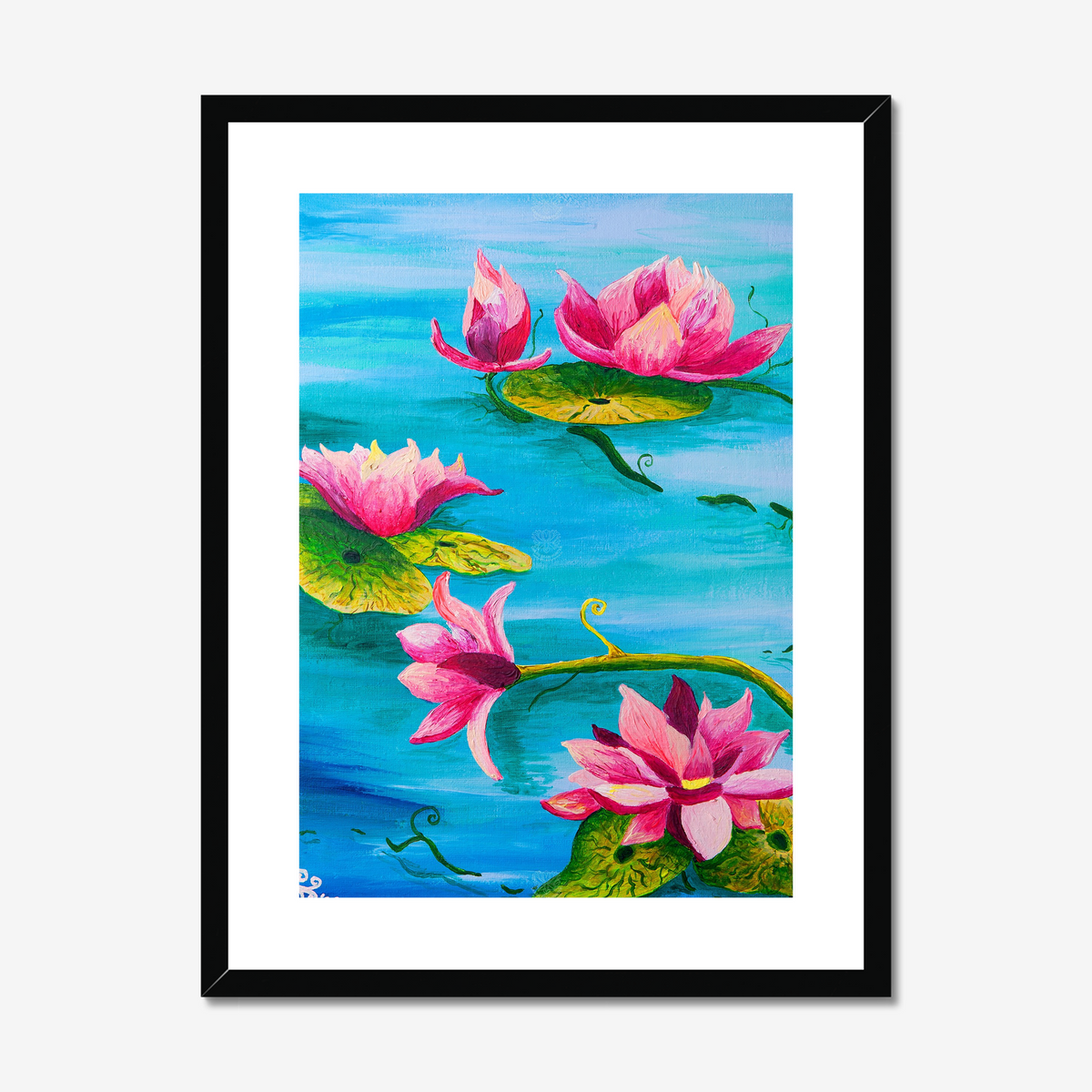 Waterlillies Original Acrylic Painting-Limited Edition Fine Art
