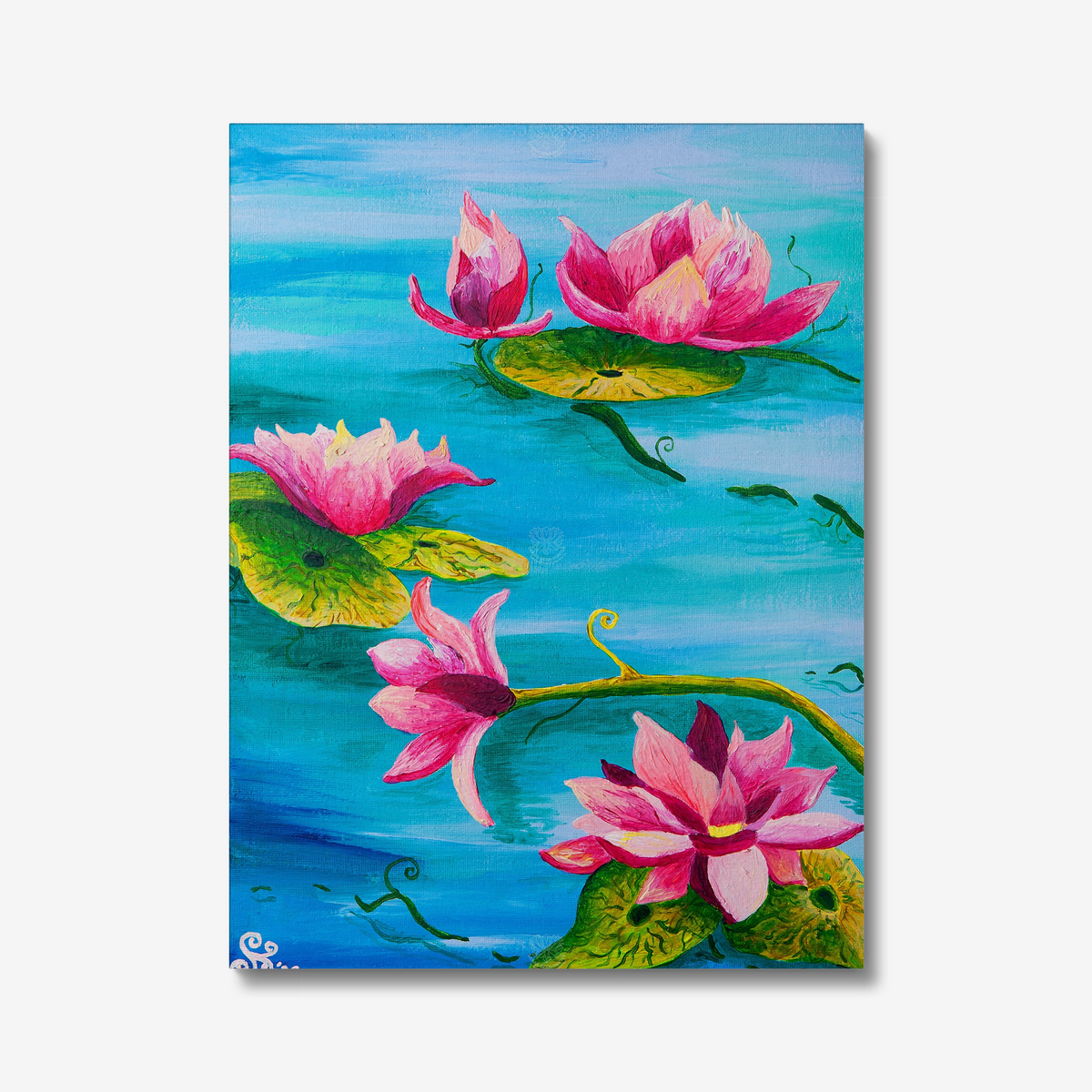 Waterlillies Original Acrylic Painting-Limited Edition Fine Art