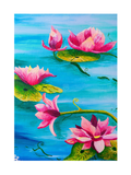 Waterlillies Original Acrylic Painting-Limited Edition Fine Art