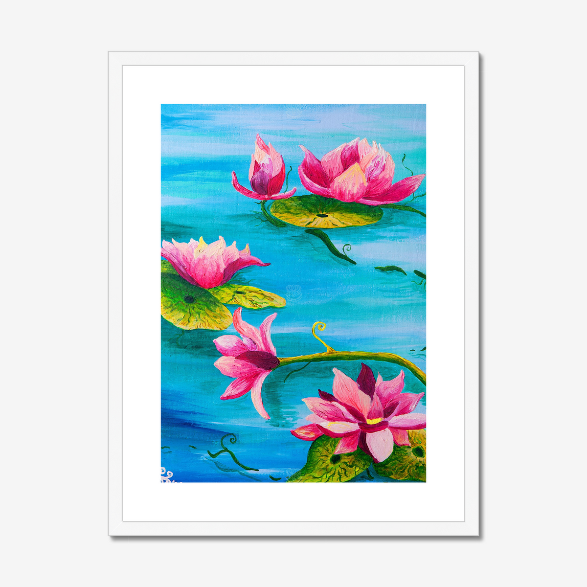 Waterlillies Original Acrylic Painting-Limited Edition Fine Art