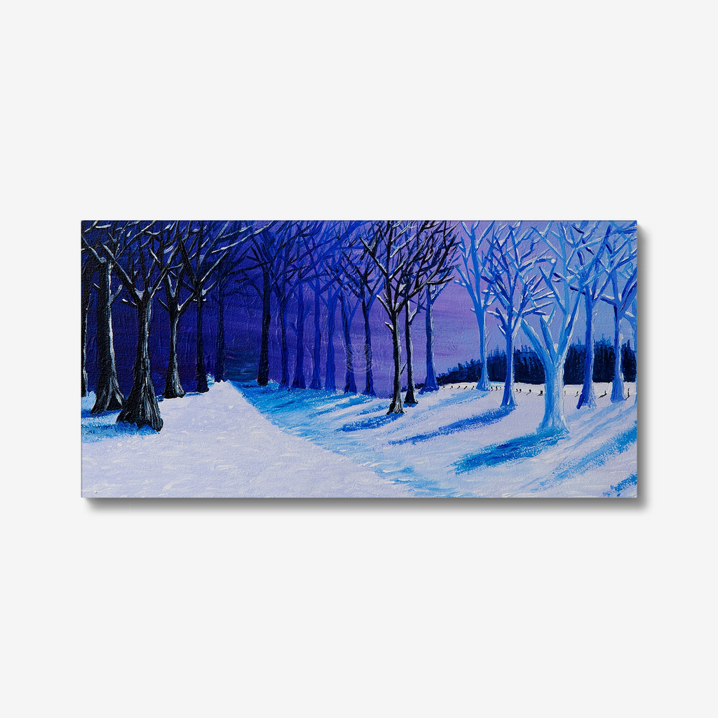 Moonlight on Culzean Snow Original Acrylic Painting-Limited Edition Fine Art