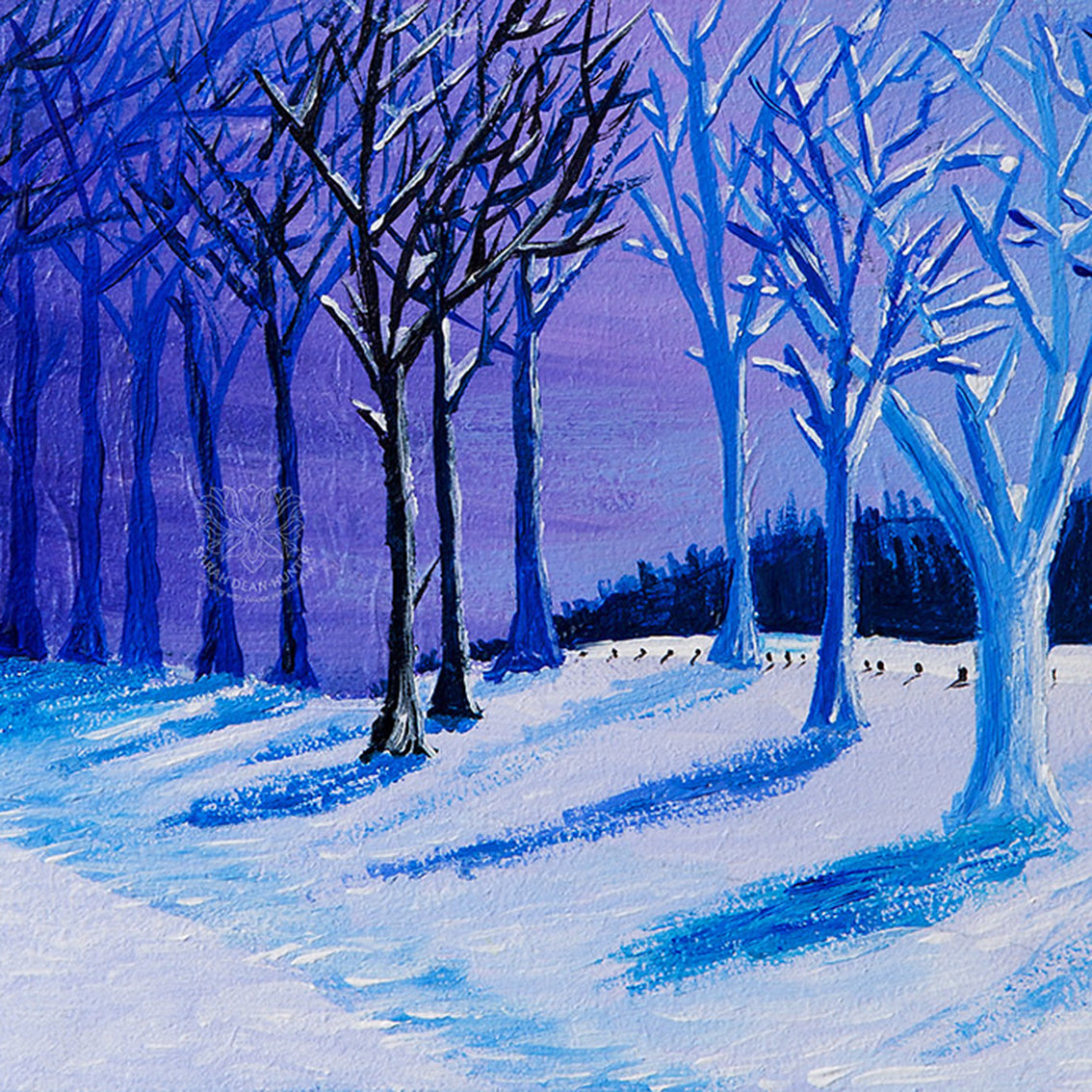 Moonlight on Culzean Snow Original Acrylic Painting-Limited Edition Fine Art