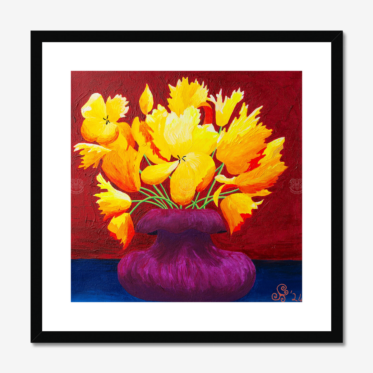 Yellow Tulips Original Acrylic Painting-Limited Edition Fine Art