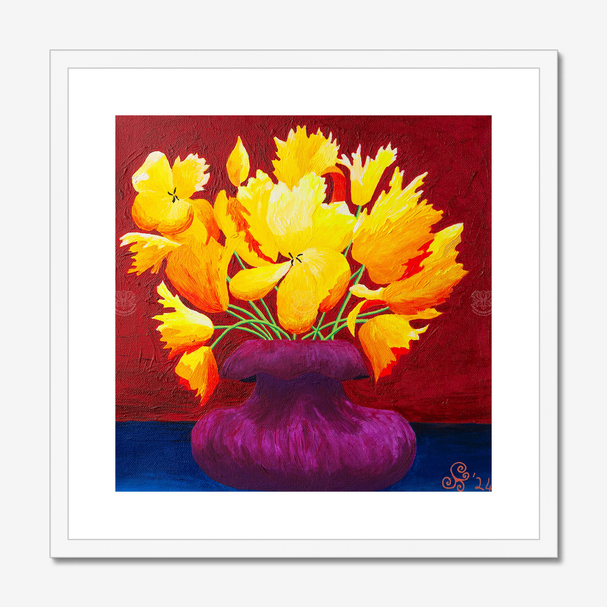 Yellow Tulips Original Acrylic Painting-Limited Edition Fine Art