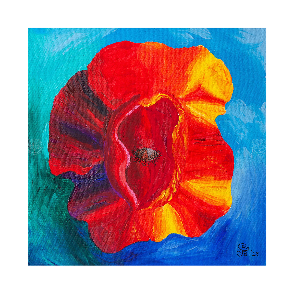 Poppy Original Acrylic Painting-Limited Edition Fine Art